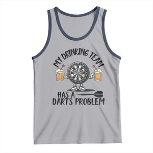 My Drinking Team Has A Darts Problem Tank Top Funny Darts Player Team TS12 Athletic Heather Navy Print Your Wear
