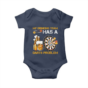 Funny Beer Drinking Darts Problem Baby Onesie Dart Player Team Gift TS12 Navy Print Your Wear