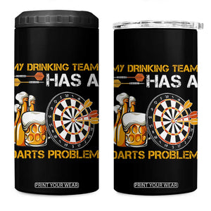 Funny Beer Drinking Darts Problem 4 in 1 Can Cooler Tumbler Dart Player Team Gift TS12 One Size: 16 oz Black Print Your Wear