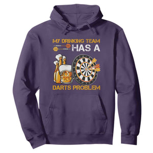 Funny Beer Drinking Darts Problem Hoodie Dart Player Team Gift TS12 Purple Print Your Wear
