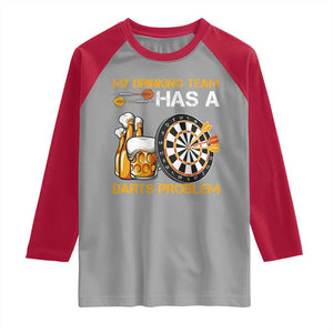 Funny Beer Drinking Darts Problem Raglan Shirt Dart Player Team Gift TS12 Sport Gray Red Print Your Wear