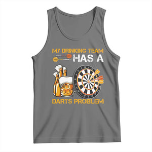 Funny Beer Drinking Darts Problem Tank Top Dart Player Team Gift TS12 Black Heather Print Your Wear