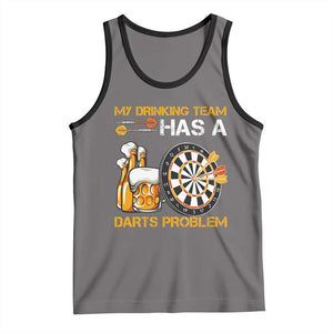 Funny Beer Drinking Darts Problem Tank Top Dart Player Team Gift TS12 Deep Heather Black Print Your Wear