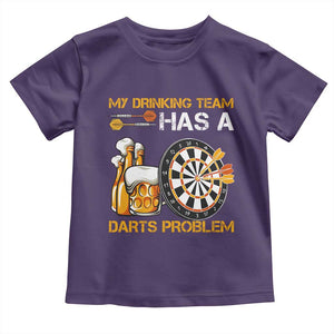 Funny Beer Drinking Darts Problem Toddler T Shirt Dart Player Team Gift TS12 Purple Print Your Wear