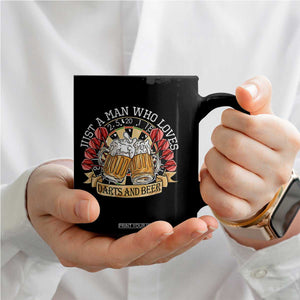 Just A Man Who Loves Darts And Beer Coffee Mug Funny Dart Player TS12 Print Your Wear