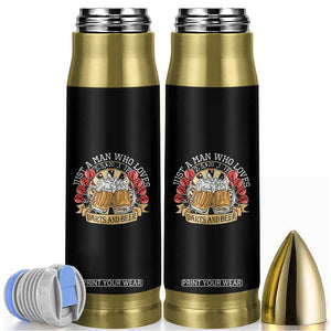 Just A Man Who Loves Darts And Beer Bullet Tumbler Funny Dart Player TS12 Black Print Your Wear