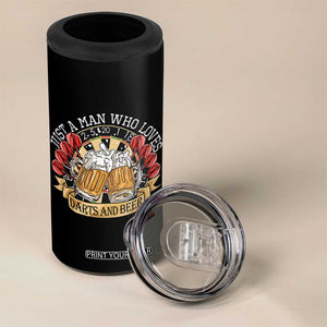 Just A Man Who Loves Darts And Beer 4 in 1 Can Cooler Tumbler Funny Dart Player TS12 Print Your Wear