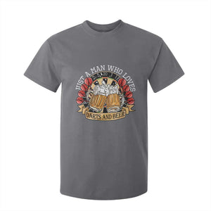 Just A Man Who Loves Darts And Beer T Shirt For Kid Funny Dart Player TS12 Charcoal Print Your Wear