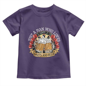Just A Man Who Loves Darts And Beer Toddler T Shirt Funny Dart Player TS12 Purple Print Your Wear