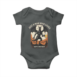 Funny Jersey Devil Loves Darts And Beer Baby Onesie Cryptid Lover Gift TS12 Dark Heather Print Your Wear