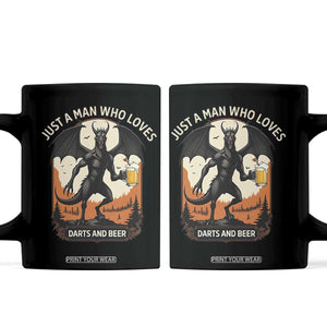Funny Jersey Devil Loves Darts And Beer Coffee Mug Cryptid Lover Gift TS12 Black Print Your Wear