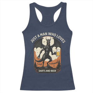 Funny Jersey Devil Loves Darts And Beer Racerback Tank Top Cryptid Lover Gift TS12 Navy Print Your Wear