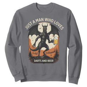 Funny Jersey Devil Loves Darts And Beer Sweatshirt Cryptid Lover Gift TS12 Charcoal Print Your Wear