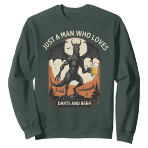 Funny Jersey Devil Loves Darts And Beer Sweatshirt Cryptid Lover Gift TS12 Dark Forest Green Print Your Wear