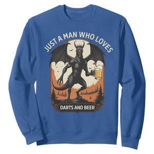 Funny Jersey Devil Loves Darts And Beer Sweatshirt Cryptid Lover Gift TS12 Royal Blue Print Your Wear