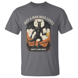Funny Jersey Devil Loves Darts And Beer T Shirt Cryptid Lover Gift TS12 Charcoal Print Your Wear