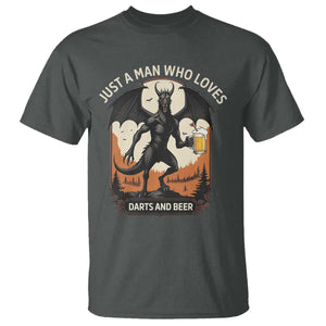 Funny Jersey Devil Loves Darts And Beer T Shirt Cryptid Lover Gift TS12 Dark Heather Print Your Wear