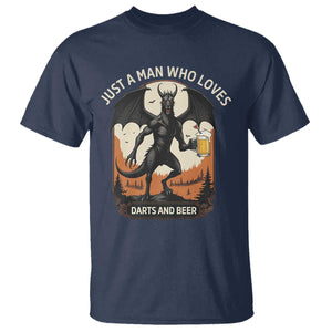 Funny Jersey Devil Loves Darts And Beer T Shirt Cryptid Lover Gift TS12 Navy Print Your Wear
