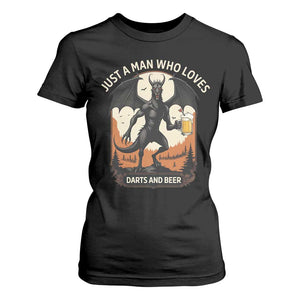 Funny Jersey Devil Loves Darts And Beer T Shirt For Women Cryptid Lover Gift TS12 Black Print Your Wear