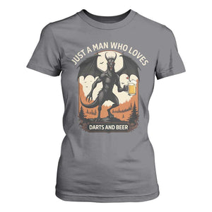 Funny Jersey Devil Loves Darts And Beer T Shirt For Women Cryptid Lover Gift TS12 Charcoal Print Your Wear