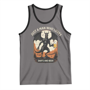 Funny Jersey Devil Loves Darts And Beer Tank Top Cryptid Lover Gift TS12 Deep Heather Black Print Your Wear
