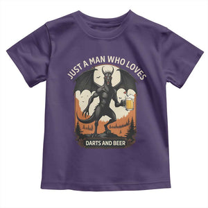 Funny Jersey Devil Loves Darts And Beer Toddler T Shirt Cryptid Lover Gift TS12 Purple Print Your Wear