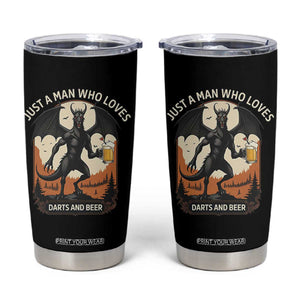 Funny Jersey Devil Loves Darts And Beer Tumbler Cup Cryptid Lover Gift TS12 Black Print Your Wear