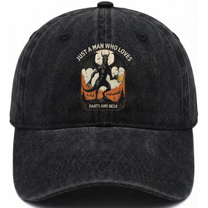 Funny Jersey Devil Loves Darts And Beer Washed Cotton Baseball Cap Cryptid Lover Gift TS12 Print Your Wear