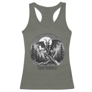 Jersey Devil Playing Dart Racerback Tank Top Gothic Horror Gift Pine Barrens New Jersey TS12 Military Green Print Your Wear