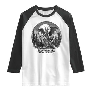 Jersey Devil Playing Dart Raglan Shirt Gothic Horror Gift Pine Barrens New Jersey TS12 White Black Print Your Wear