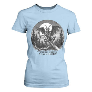 Jersey Devil Playing Dart T Shirt For Women Gothic Horror Gift Pine Barrens New Jersey TS12 Light Blue Print Your Wear