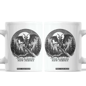 Jersey Devil Playing Dart Coffee Mug Gothic Horror Gift Pine Barrens New Jersey TS12 White Print Your Wear