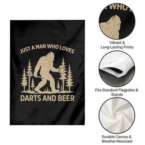 Funny Bigfoot Just A Man Who Loves Darts And Beer Gift Garden Flag TS12 Print Your Wear