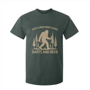 Funny Bigfoot Just A Man Who Loves Darts And Beer Gift T Shirt For Kid TS12 Dark Forest Green Print Your Wear