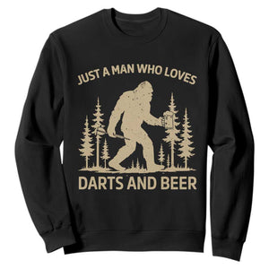 Funny Bigfoot Just A Man Who Loves Darts And Beer Gift Sweatshirt TS12 Black Print Your Wear