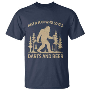 Funny Bigfoot Just A Man Who Loves Darts And Beer Gift T Shirt TS12 Navy Print Your Wear