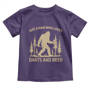 Funny Bigfoot Just A Man Who Loves Darts And Beer Gift Toddler T Shirt TS12 Purple Print Your Wear