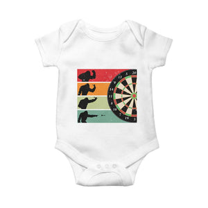 Funny Bigfoot Dart Player Crytid Sunset Retro Vintage Baby Onesie Dartist Gift TS12 White Print Your Wear