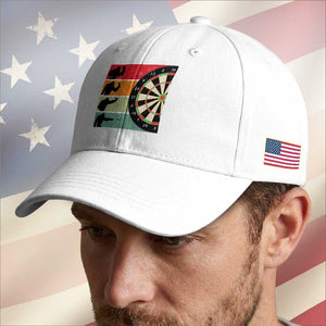 Funny Bigfoot Dart Player Crytid Sunset Retro Vintage Baseball Cap Dartist Gift TS12 Print Your Wear