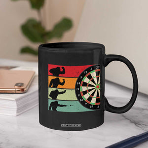 Funny Bigfoot Dart Player Crytid Sunset Retro Vintage Coffee Mug Dartist Gift TS12 Print Your Wear