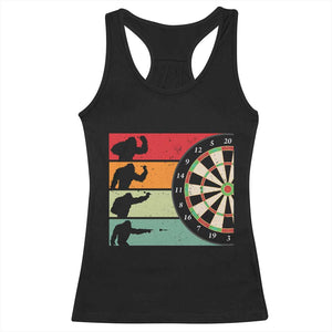 Funny Bigfoot Dart Player Crytid Sunset Retro Vintage Racerback Tank Top Dartist Gift TS12 Black Print Your Wear