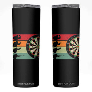 Funny Bigfoot Dart Player Crytid Sunset Retro Vintage Skinny Tumbler Dartist Gift TS12 Black Print Your Wear
