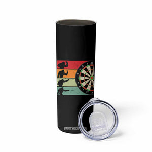 Funny Bigfoot Dart Player Crytid Sunset Retro Vintage Skinny Tumbler Dartist Gift TS12 Print Your Wear