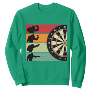 Funny Bigfoot Dart Player Crytid Sunset Retro Vintage Sweatshirt Dartist Gift TS12 Irish Green Print Your Wear