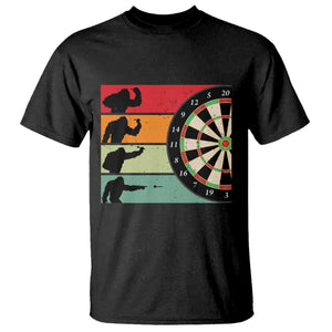 Funny Bigfoot Dart Player Crytid Sunset Retro Vintage T Shirt Dartist Gift TS12 Black Print Your Wear