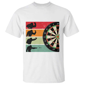 Funny Bigfoot Dart Player Crytid Sunset Retro Vintage T Shirt Dartist Gift TS12 White Print Your Wear
