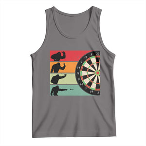 Funny Bigfoot Dart Player Crytid Sunset Retro Vintage Tank Top Dartist Gift TS12 Deep Heather Print Your Wear