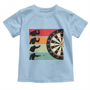 Funny Bigfoot Dart Player Crytid Sunset Retro Vintage Toddler T Shirt Dartist Gift TS12 Light Blue Print Your Wear