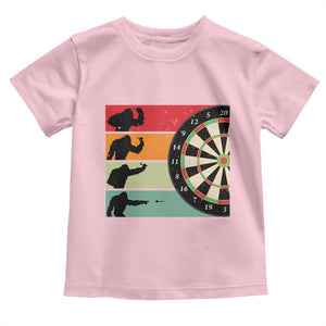 Funny Bigfoot Dart Player Crytid Sunset Retro Vintage Toddler T Shirt Dartist Gift TS12 Light Pink Print Your Wear