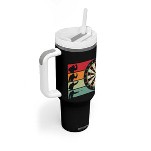 Funny Bigfoot Dart Player Crytid Sunset Retro Vintage Tumbler With Handle Dartist Gift TS12 Print Your Wear